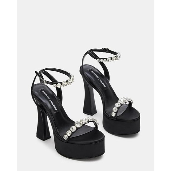 Steve Madden Womens Zoey Pointed Toe High Heels Sandals Black Size 10M NIB - Picture 6 of 9
